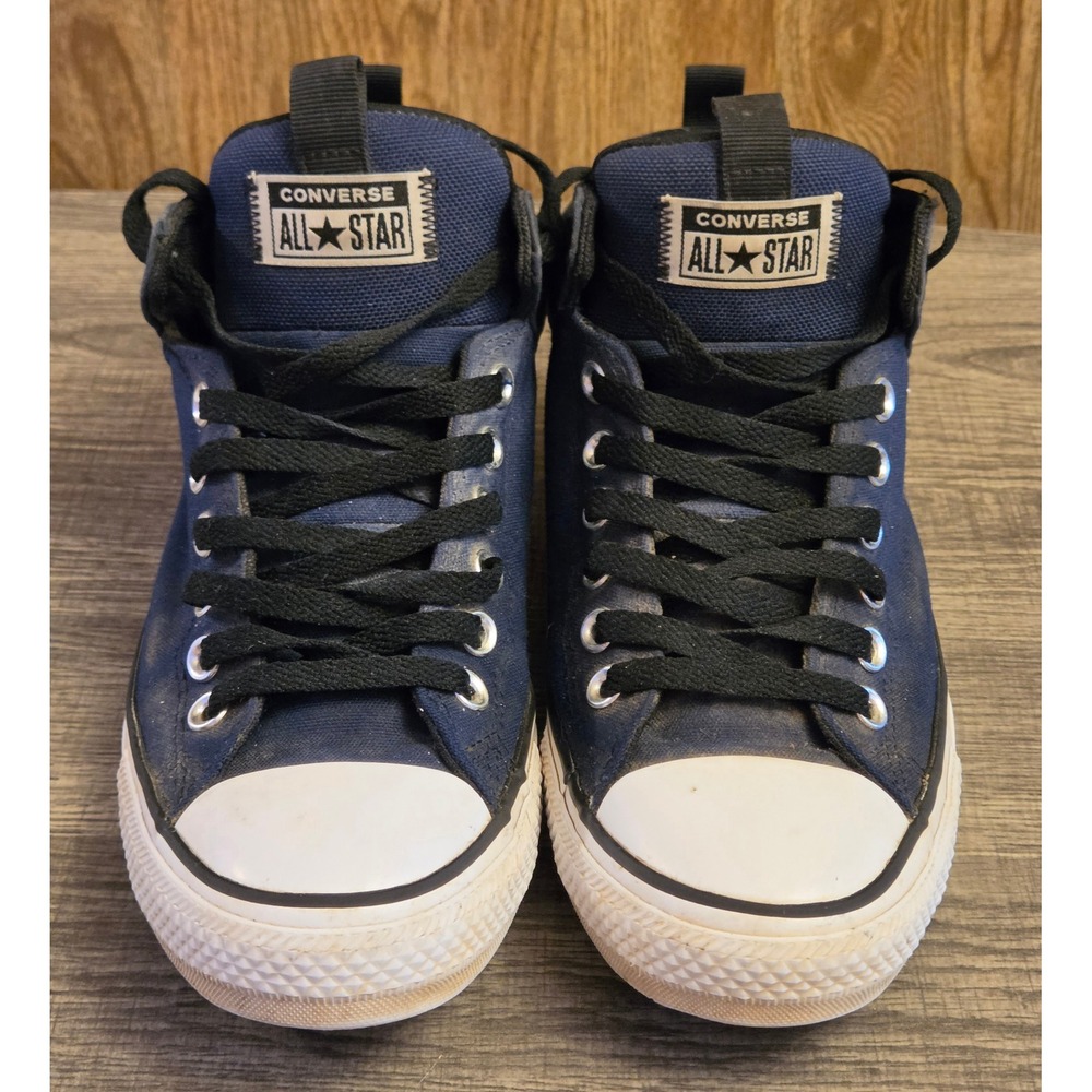 Converse Chuck Taylor All Star High Street Mid Sneakers Mens 7.5 Womens 9.5 Navy - Picture 3 of 11